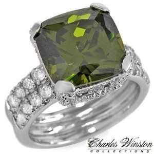 🆕️CHARLES WINSTON Tourmaline Square Cut CZ Ring